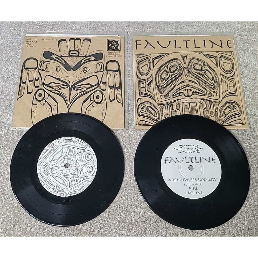 2 - Faultline 7" Vinyl EP Alliance Records Rare 1990s DIY Indie‎ Post-Punk